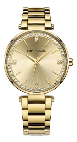 Reloj Para Mujer Mini Focus Mf0031l Mf1318 Dorado