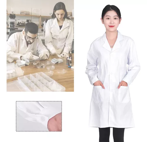 BSTT Hombre Bata de Laboratorio Blanco Uniformes de Trabajo Nueva