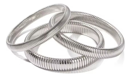 Pulsera Lyra Plateada Plata 1 Cm 1 Cm