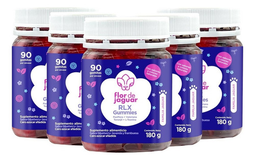 Pack Rlx Gummies I Flor De Jaguar I Combaten El Estrés Sabor Blueberry - Lavanda Y Frambuesa