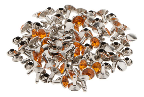 50pcs Botón A Remaches De Tuerca De Manualidades Amarillo