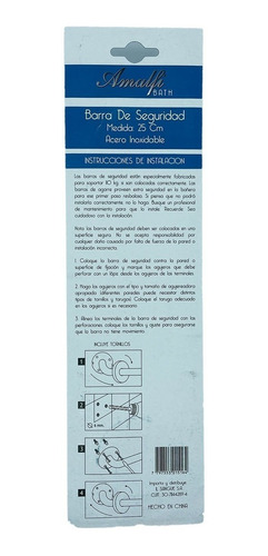 Imagen 7 de 7 de Barral De Seguridad De Baño Curva Acero Inoxidable De 25 Mm