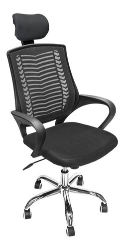 Silla De Escritorio Moblihouse Gerencial Promo Plus Ergonómica  Negra Con Tapizado De Mesh