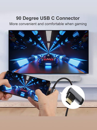 Cablecreation Cable Usb C A Hdmi En Ángulo Recto Adaptador T