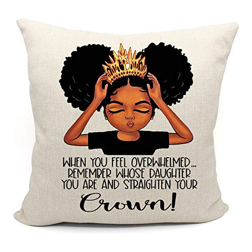 Funda De Almohada Tema De Mujer Africana Corona, Regalo...