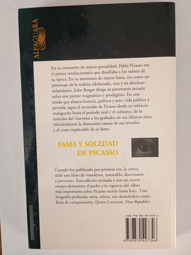 Fama Y Soledad En Picasso John Berger Alfaguara (Usado)