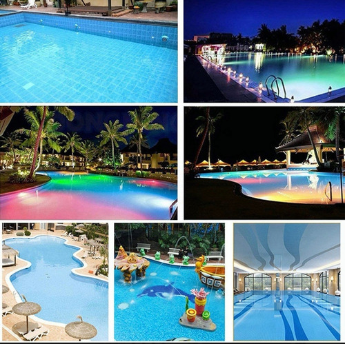 Luz Led Para Piscina Alberca Iluminación Rgb Con Remote 18w