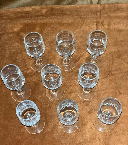 9 Copas Stuart Cristal Inglesas Antiguas De Licor