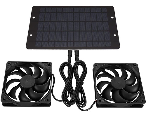 Kit Ventilador Panel Solar Dual Alimentado Energia 10 W Para