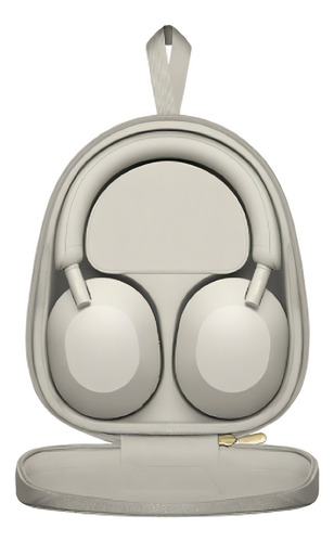 Auriculares inalámbricos Sony WH-1000xM5 con cancelación de ruido (plateados) con conector USB y soporte para auriculares