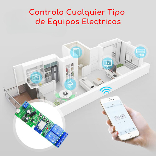 Interruptor Inteligente Wifi+2 Controles-2 Canales-7 A 32vdc