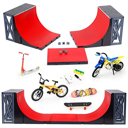 Ketiee Finger Skateboard Ramp-ultimate Half-pipe Ramp With S