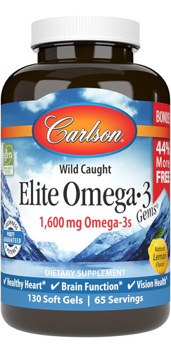 Carlson Elite Omega 3 Gemas Noruego 1600 Mg 130 Capsulas