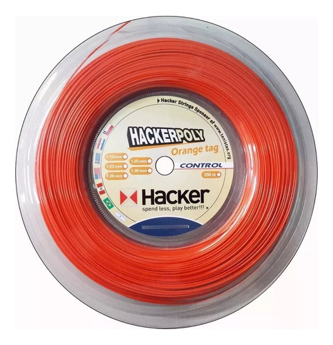 Rollo De Cuerdas Hacker Poly Tag 200mts Tenis Naranja