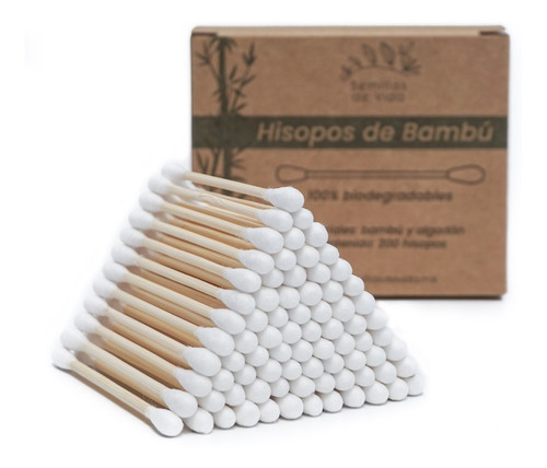 Hisopos De Bambu Y Algodón Biodegradables Madera