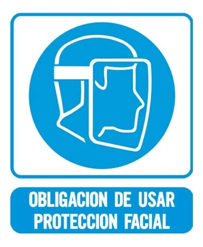 Cartel Plástico Obligación Usar Protección Facial 22x26 Cm