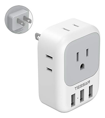 Us To Japan Plug Adapter, 2 Prong To 3 Prong Outlet Ada...