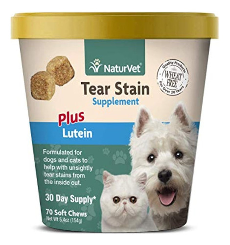 Naturvet - Tear Stain Plus Lutein - Elimina Las Antiestética