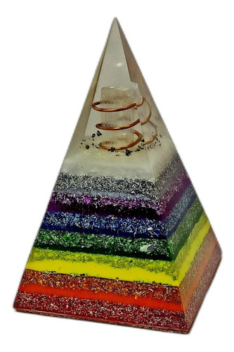 Orgonita Piramide 7 Chacras Energetica Con Piedras Naturales