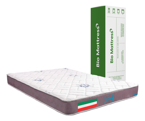 Colchón Individual Memoryfoam 18cm En Caja Italy Biomattress Color Gris