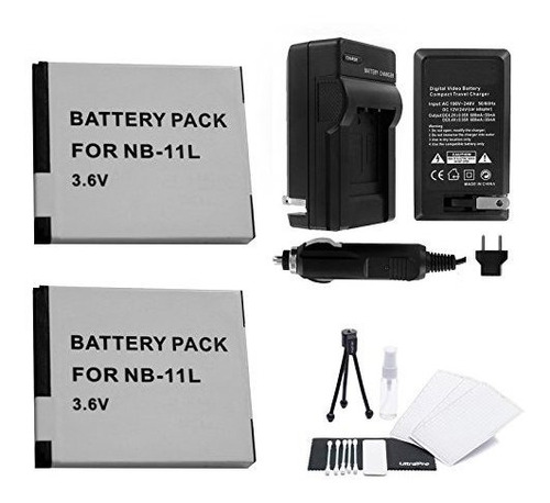 Nb-11l - Nb-11lh Batería 2-pack Bundle Con Travel Cargador R