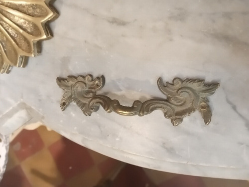 Herraje Manija De Cajón Antigua Bronce Para Mueble Francés (Usado)