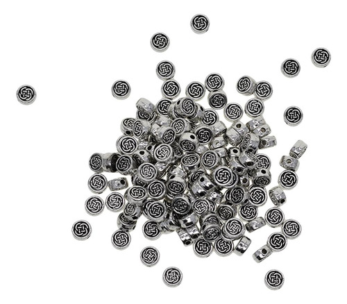 2 X 100 Uds Plata Nudo Irlandés Espaciador De Metal 6x3mm ~