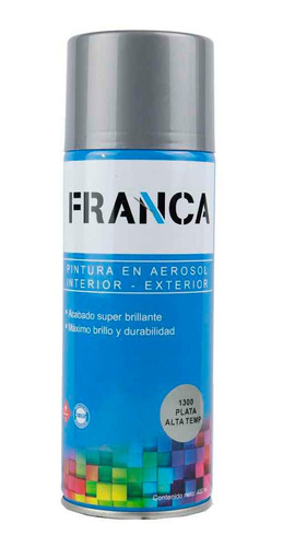 Esmalte Pintura Aerosol Plata Alta Temperatura 400ml Franca