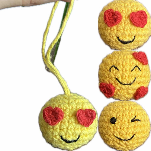 Emoji Amigurumi - Emojis Tejidos A Crochet Colgante/llavero