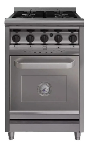 Cocina industrial Morelli Country Forza 550 a gas/eléctrica 4 hornallas acero inoxidable 220V puerta ciega 35L