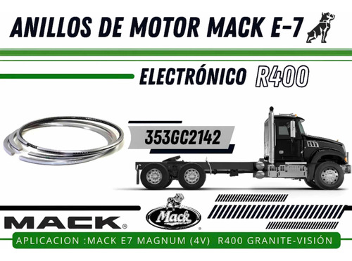 Anillos De Motor Mack E7 R400 Magnum Electronico 4v