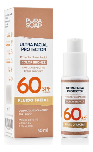 Protector Solar Facial Pura Soap Fps 60 Tono Bronze