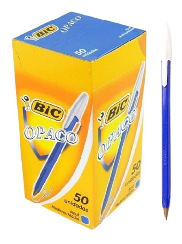 Birome Bic Opaca Azul Caja X 50u Envio Gratis A Todo Caba