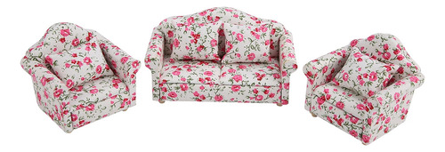 Set De Sofás Con Estampado De Flores 1/12 #2