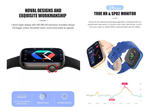 Reloj Smart Watch P45 Mujer Hombre P/ Samsung Android iPhone