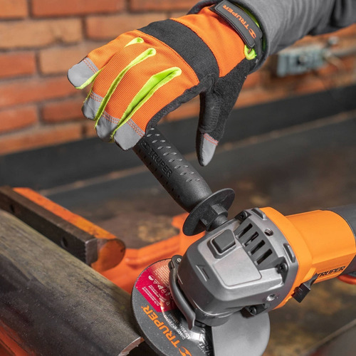 Esmeriladora angular Truper Profesional ESMA-4-1/2A12 de 60 Hz color naranja 700 W 127 V + accesorios