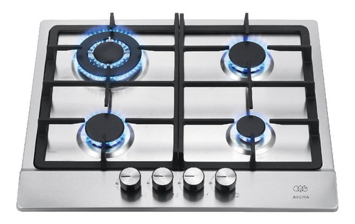 Combo Parrilla Gas 4q Y Campana Pared 76 Cm Avera Ai4cev60b Color Plateado