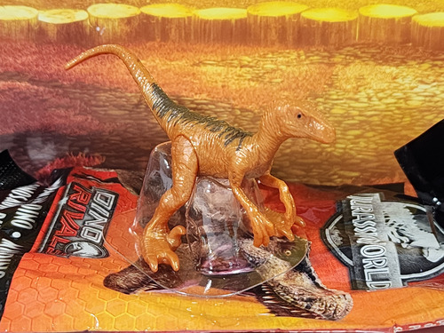 Jurassic World Mini Dinos Velociraptor Metálico Dino Rivals 