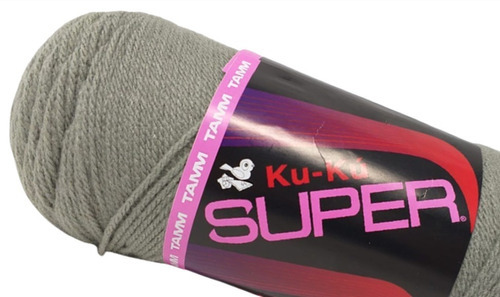 Estambre Ku-ku Super Tubo De 200 Gramos Color Gris Perla