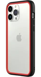 Funda Bumper Para iPhone 13 Pro Max Rhinoshield Negro Y Rojo