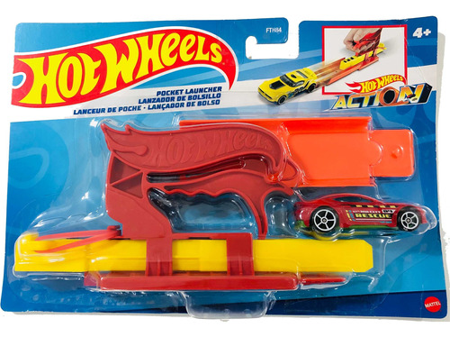 Hot Wheels Action - Lanzador De Bolsillo Rojo Mattel