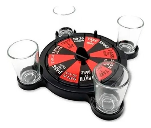 Ruleta De Tragos + 4 Shots Vidrio Compartir Amigos
