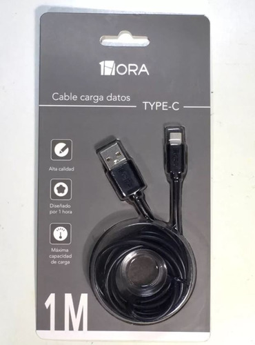 Lote 10pz Cable Tipo C 1hora Carga Y Datos 2.1a