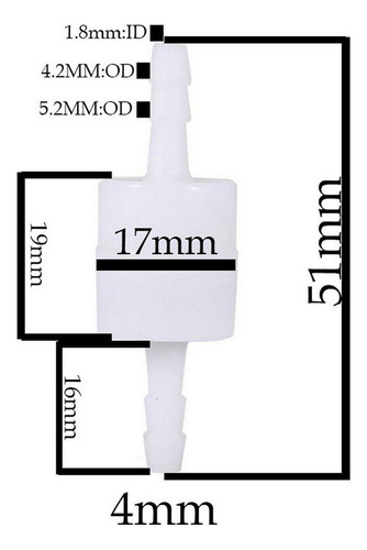 15×válvula Retención En Línea Unidireccional Sin 4 Mm