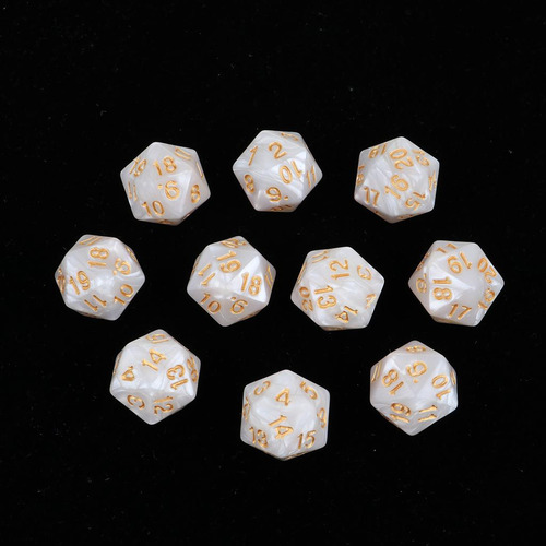 10pcs Dados De Veinte D20 Compatible Con Dnd Rpg Party Games