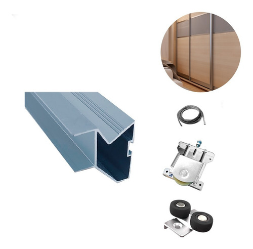 Kit Para Puerta Adicional Frente Placard Aluminio Eurohard