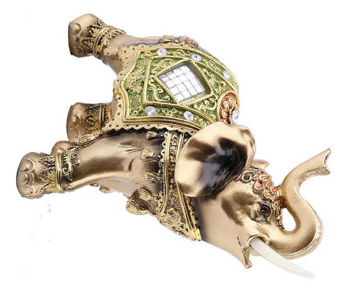 Green Elephant Sculpture Lucky Feng Shui Riqueza