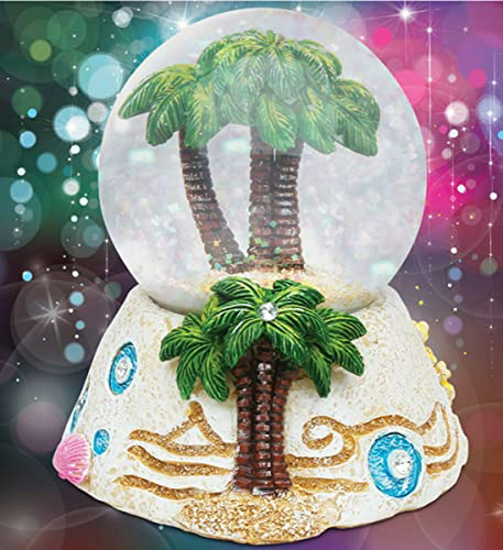 Cota Global Snow Globe Con Palma - Adorno Brillante Para Dec