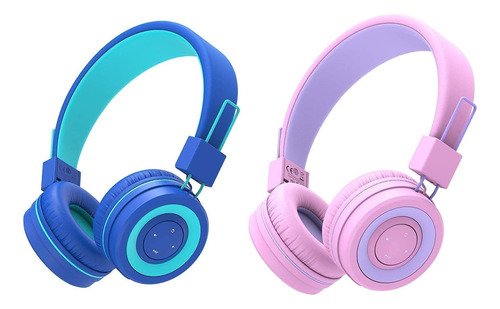 Auriculares Icleve, Bluetooth/2 Pack/microfono/azul Y Rosa