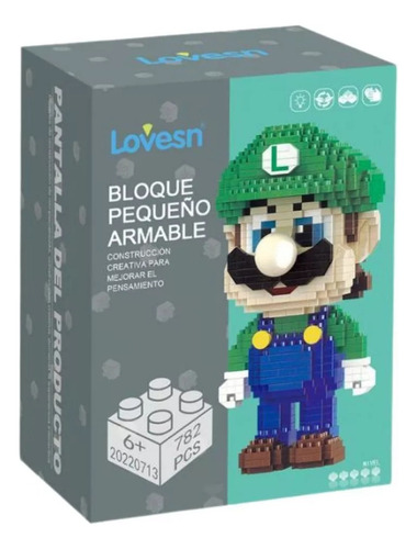 Armable Bloque Pequeño, Super Mario Bros, Luigi Cantidad De Piezas 782